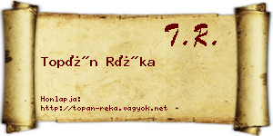 Topán Réka névjegykártya